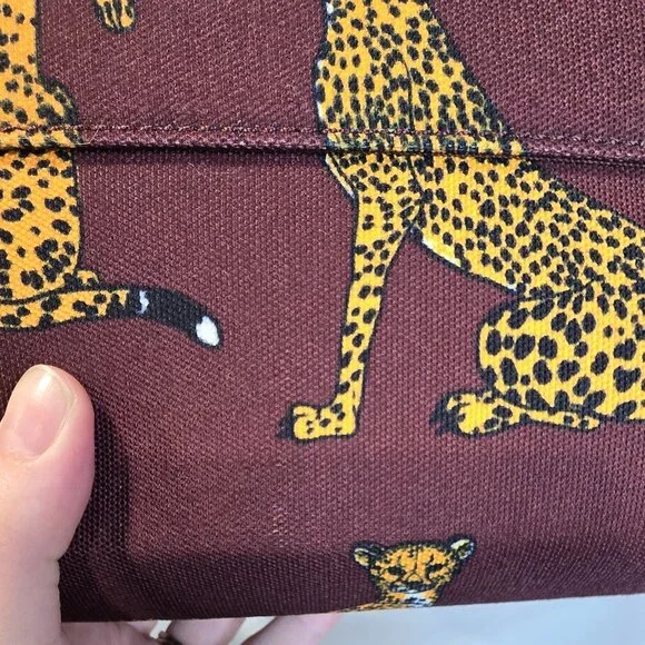 ModCloth Canvas Tote Leopard Purse Shoulder Bag NWT 16x13 - Picture 6 of 12